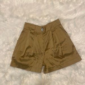 Calypso St. Barth 100% Silk Gold High Waisted Shorts